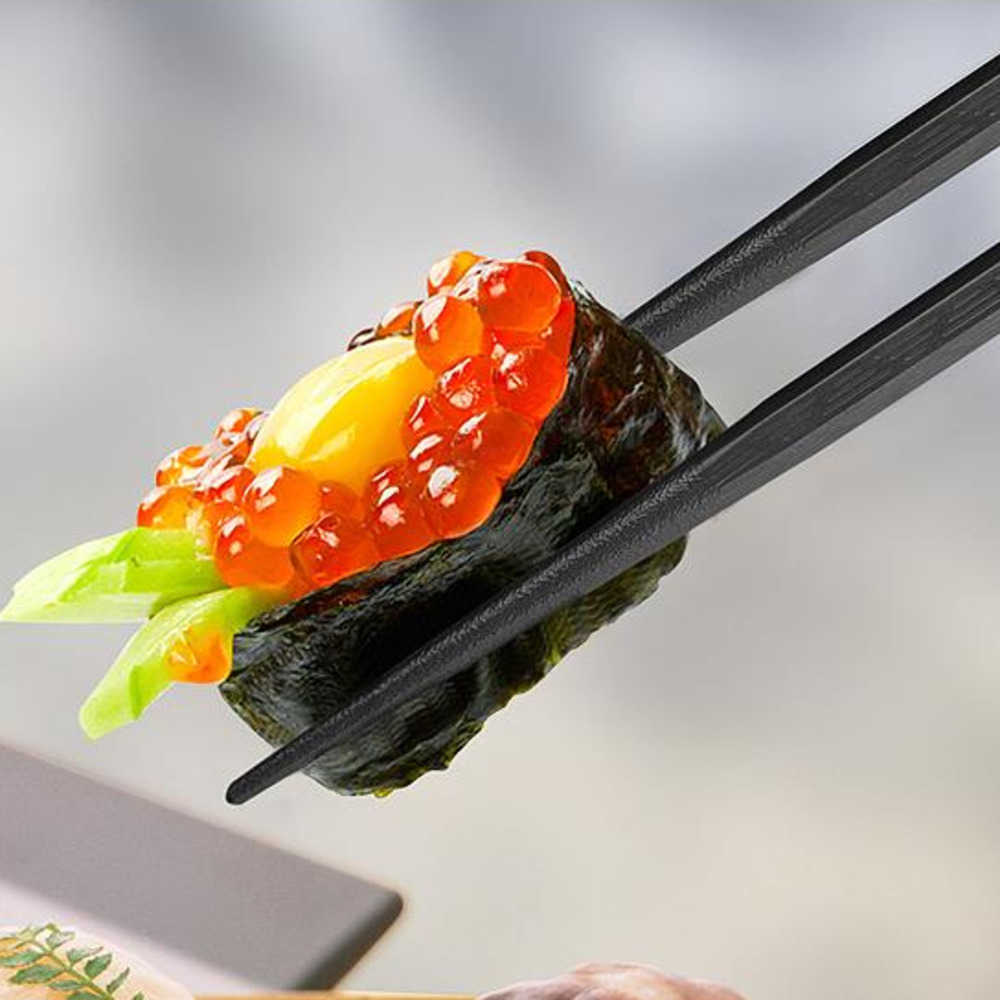 500Pairs Black Chopstick Restaurant Durable Japanese Chopstick Sushi Black Alloy Chopstick Chinese Food Bulk Sale