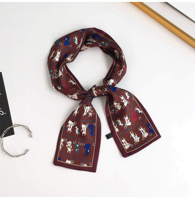 Scarves Women Thin Narrow Skinny Scarf Cat Print Long Silk Hair Band Belt Multi-functional Decorative Kerchief Ribbon, Blue;gray
Scarves Women Thin Narrow Skinny Scarf Cat Print Long Silk Hair Band Belt Multi-functional Decorative Kerchief Ribbon, Blue;gray
