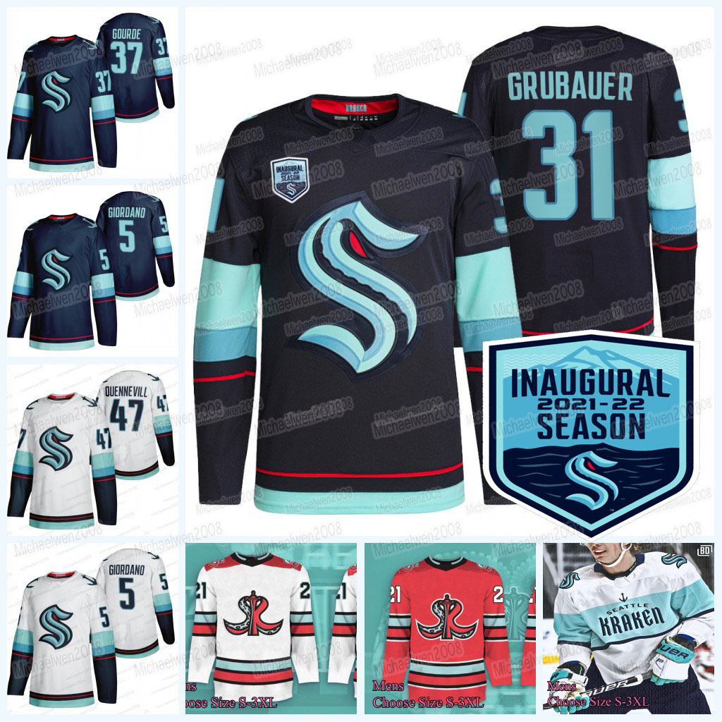 31 Philipp Grubauer Seattle Kraken Jersey 2021-22 Inaugural Season Patch Mark Giordano Eberle Yanni Gourde Jared McCann Matthew Beniers Jaden Schwartz Cale Fleury, Men
31 Philipp Grubauer Seattle Kraken Jersey 2021-22 Inaugural Season Patch Mark Giordano Eberle Yanni Gourde Jared McCann Matthew Beniers Jaden Schwartz Cale Fleury, Men