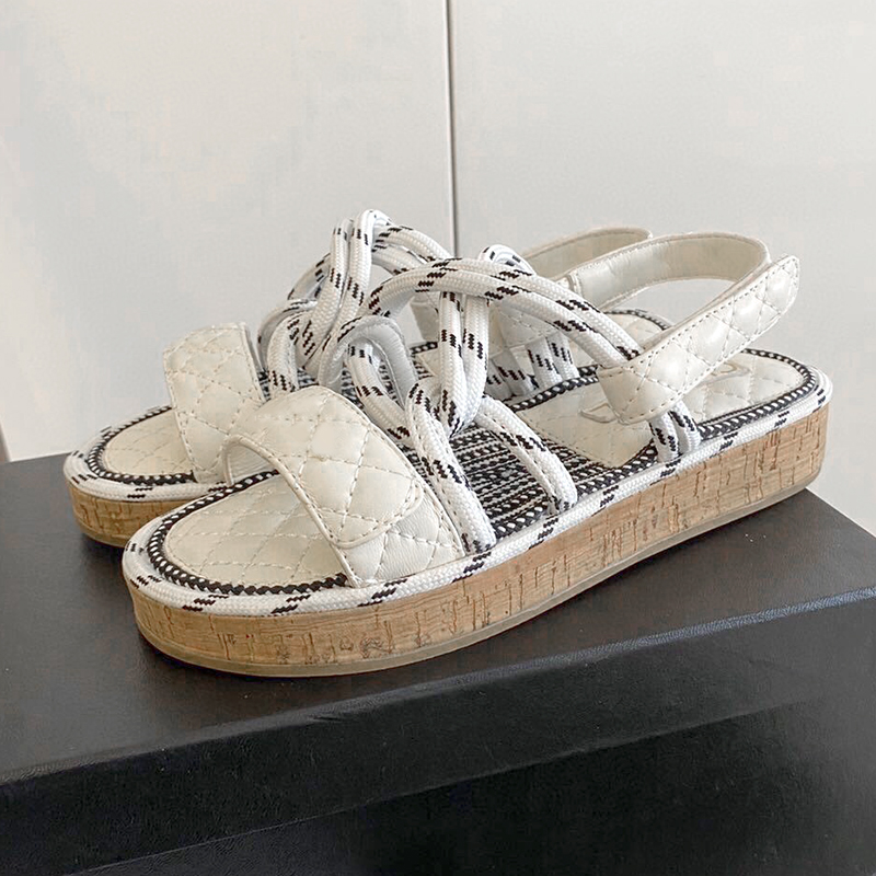 Women Cord Lambskin sandals Designer Slipper Flat Sandal Outdoor Beach Flip Flops Leather Printed Lace-up Casual Shoes Rope Sandals With Box 311, Black
Women Cord Lambskin sandals Designer Slipper Flat Sandal Outdoor Beach Flip Flops Leather Printed Lace-up Casual Shoes Rope Sandals With Box 311, Black