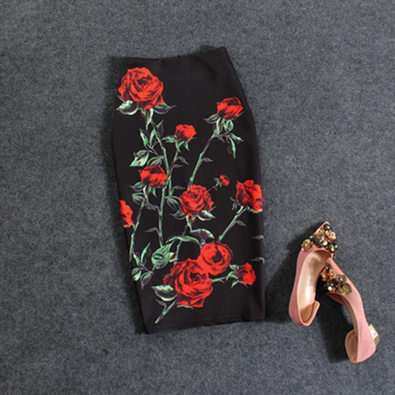 fashion flower red roses print pencil womens skirt midi saias faldas girls black bottoms s 4xl wholesale
fashion flower red roses print pencil womens skirt midi saias faldas girls black bottoms s 4xl wholesale