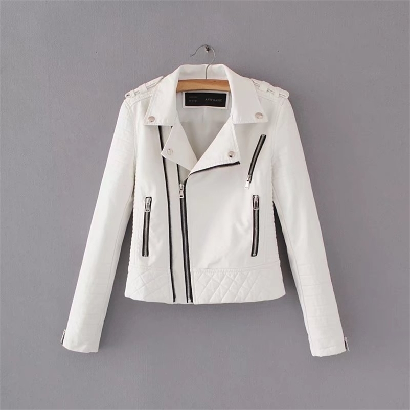 Women Leather Coats Spring Autumn Slim Long Sleeve Black White Short Jacket Ladies Punk Zipper Moto Biker PU Jackets 210602
Women Leather Coats Spring Autumn Slim Long Sleeve Black White Short Jacket Ladies Punk Zipper Moto Biker PU Jackets 210602