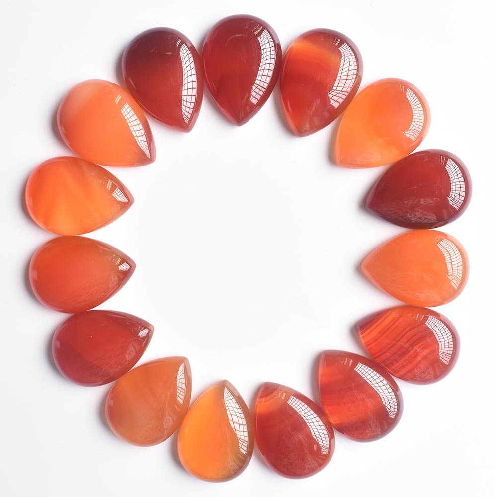 Natural stone 18x25mm water drop Loose Beads opal Rose Quartz Tiger's Eye turquoise Cabochons Flat Back for necklace ring earrrings jewelry acces