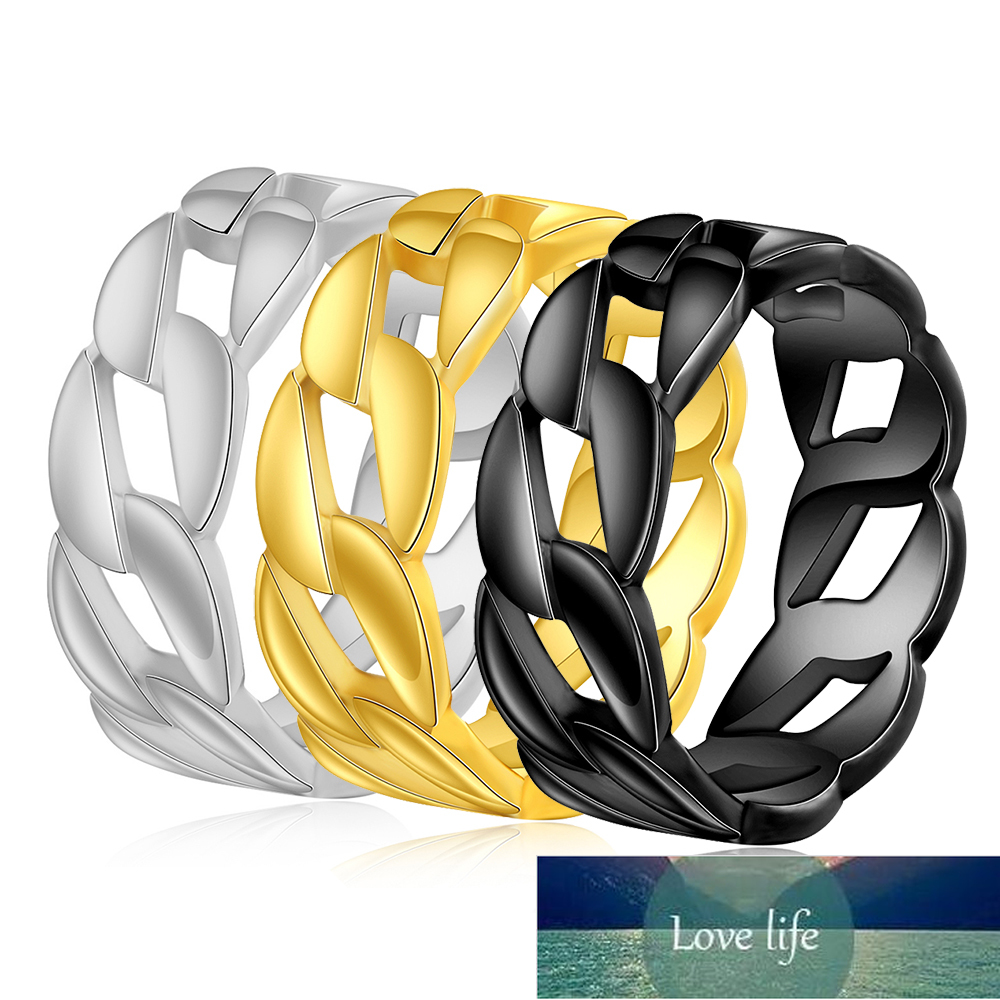 Fashion Cuban Chain Ring for Women Men Gold Color Stainless Steel Wedding Curb Link Finger Jewelry Band Chic Punk Mechanical Factory price expert design Quality
Fashion Cuban Chain Ring for Women Men Gold Color Stainless Steel Wedding Curb Link Finger Jewelry Band Chic Punk Mechanical Factory price expert design Quality