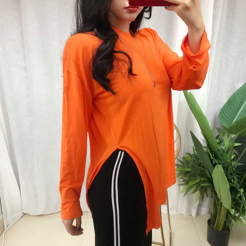 WOMENGAGA Korea Casual Loose Fashion Sexy Asymmetric Split Full Sleeve O Neck T Shirt Tee Girl Female O86Z 210603, Orange
WOMENGAGA Korea Casual Loose Fashion Sexy Asymmetric Split Full Sleeve O Neck T Shirt Tee Girl Female O86Z 210603, Orange