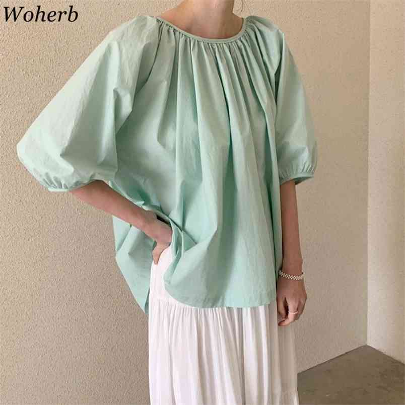 Women Pleated O-neck Blouse Female Elegant Lantern Sleeve Backless Bandage Loose Shirt Sweet Bow Tops Fashion 210519, White
Women Pleated O-neck Blouse Female Elegant Lantern Sleeve Backless Bandage Loose Shirt Sweet Bow Tops Fashion 210519, White