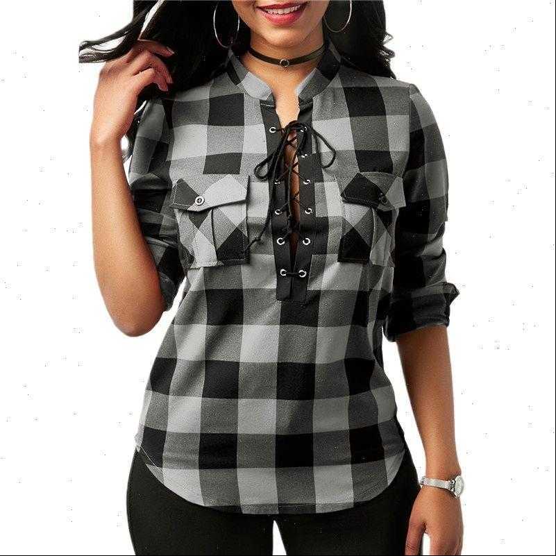 plaid lace up tunic women blouses casual plus size 5xl blusas spring long sleeve office lady cotton, White
plaid lace up tunic women blouses casual plus size 5xl blusas spring long sleeve office lady cotton, White