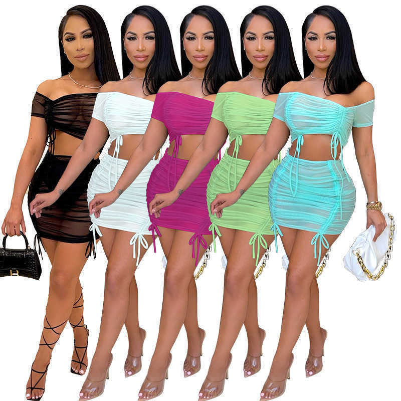 2022 Summer Women Tow Pieces Dresses Sexy T-shirt Skirt Suits Fashion Casual Women's Off Shoulder Pleated Drawstring Outfits Clubwear S-XXL, Mix or leave a message
2022 Summer Women Tow Pieces Dresses Sexy T-shirt Skirt Suits Fashion Casual Women's Off Shoulder Pleated Drawstring Outfits Clubwear S-XXL, Mix or leave a message