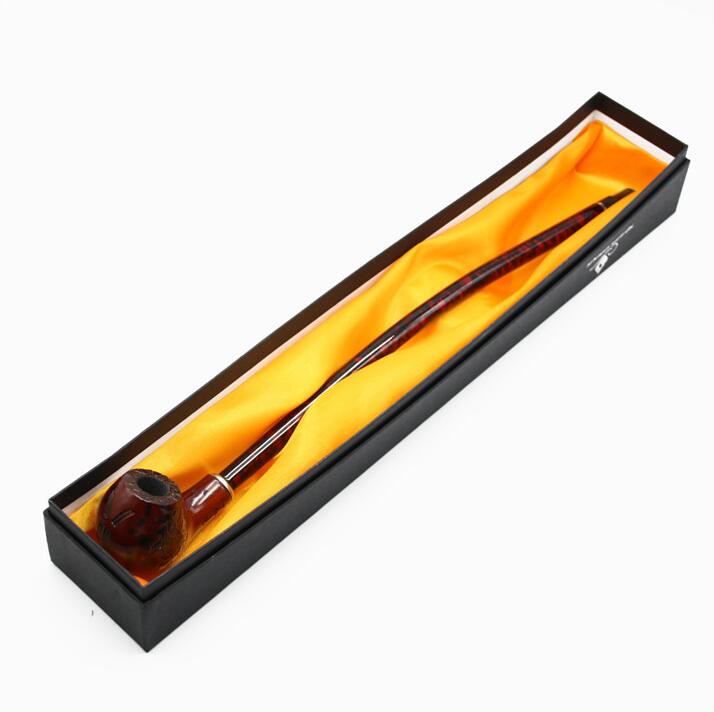 Pipe Elegant Long Thin Smoking Pipes Fine Carved Red Resin Wood Length 410mm Accessories EEB6016 Free shipping