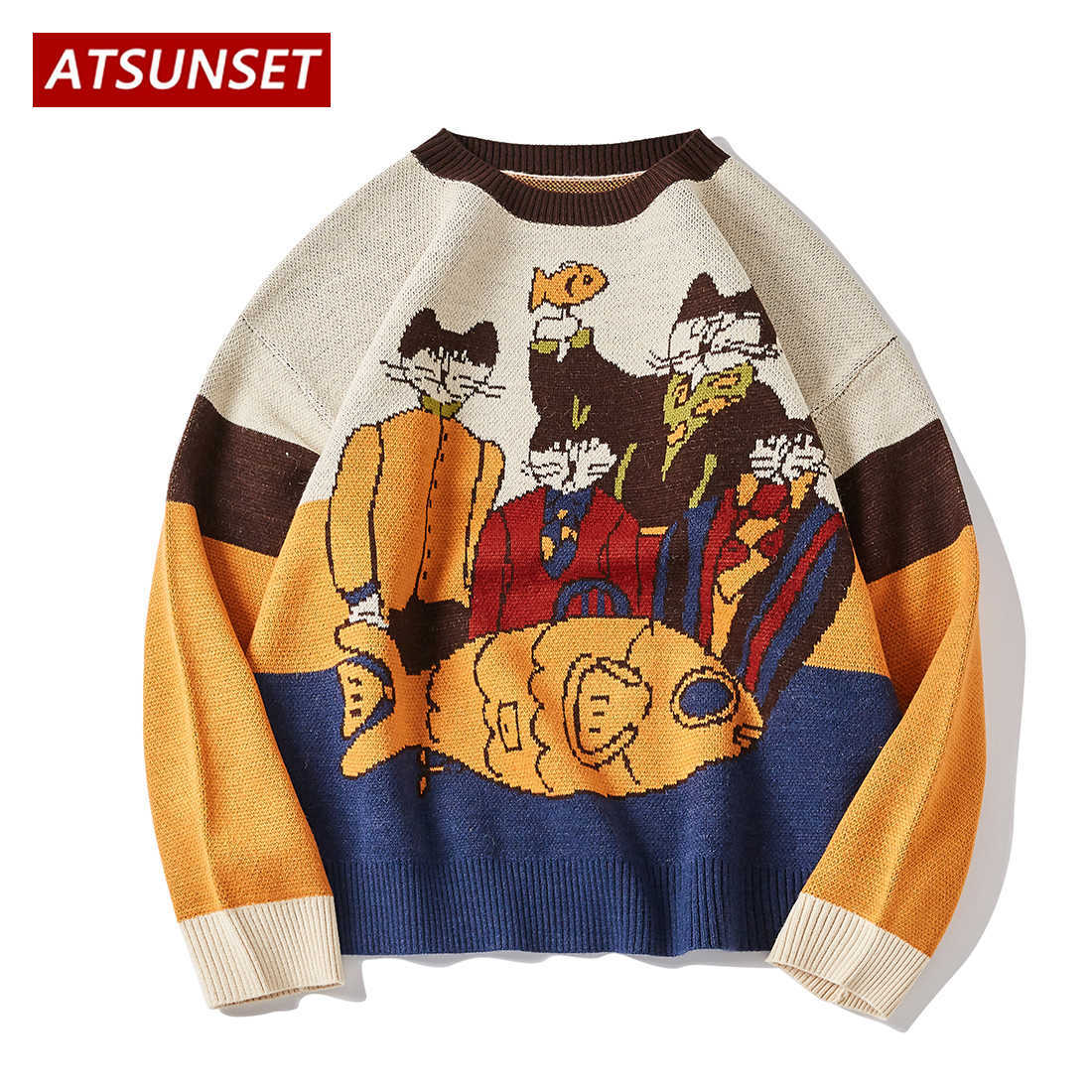 ATSUNSET Cartoon Cat Demon Embroidery Sweater Harajuku Retro Style Knitted Sweater Autumn And Winter Cotton Pullover Top 211018, Orange
ATSUNSET Cartoon Cat Demon Embroidery Sweater Harajuku Retro Style Knitted Sweater Autumn And Winter Cotton Pullover Top 211018, Orange