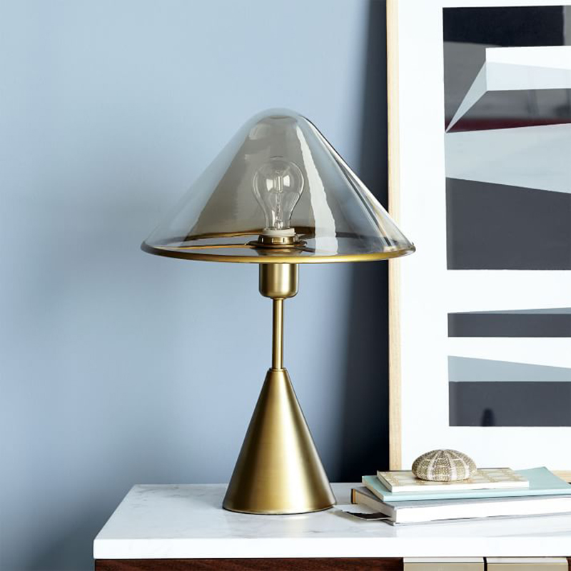 Elegant Glass Table Lamp with Nordic Mushroom Theme - Ideal for Contemporary Living Spaces and Bedrooms