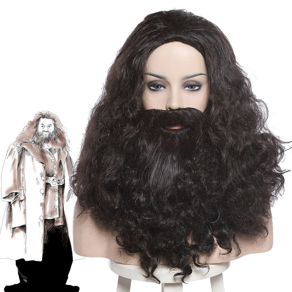 HP Rubeus Hagrid Cosplay Wig Curly Wavy Black Long Synthetic Hair With Beard Whiskers Halloween + Free Wig Cap
HP Rubeus Hagrid Cosplay Wig Curly Wavy Black Long Synthetic Hair With Beard Whiskers Halloween + Free Wig Cap