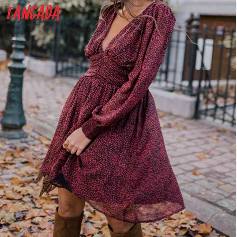 Fashion Women Leopard Print Chiffon Long Sleeve High Street Ladies Mini Dress 5D53 210416