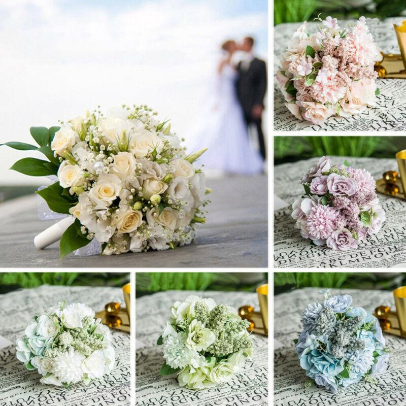 Brand Style Artificial Rose Flower For Wedding Party Home Decor Fake Flowers Bridal Bouquet Decorative & Wreaths