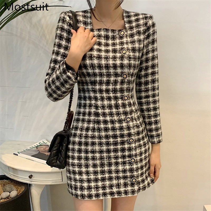 Single-breasted Korean Vintage Women Mini Dress Spring Full Sleeve Square Collar Slim Waist Elegant Dresses Vestidos Femme 210518, Coffee
Single-breasted Korean Vintage Women Mini Dress Spring Full Sleeve Square Collar Slim Waist Elegant Dresses Vestidos Femme 210518, Coffee