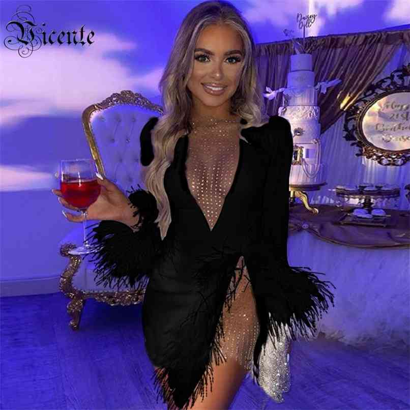 Free Women Bodycon Dress Mesh Feather Patchwork Beads Long Sleeves Celebrity Party Bandage Vestidos 210520, Black
Free Women Bodycon Dress Mesh Feather Patchwork Beads Long Sleeves Celebrity Party Bandage Vestidos 210520, Black