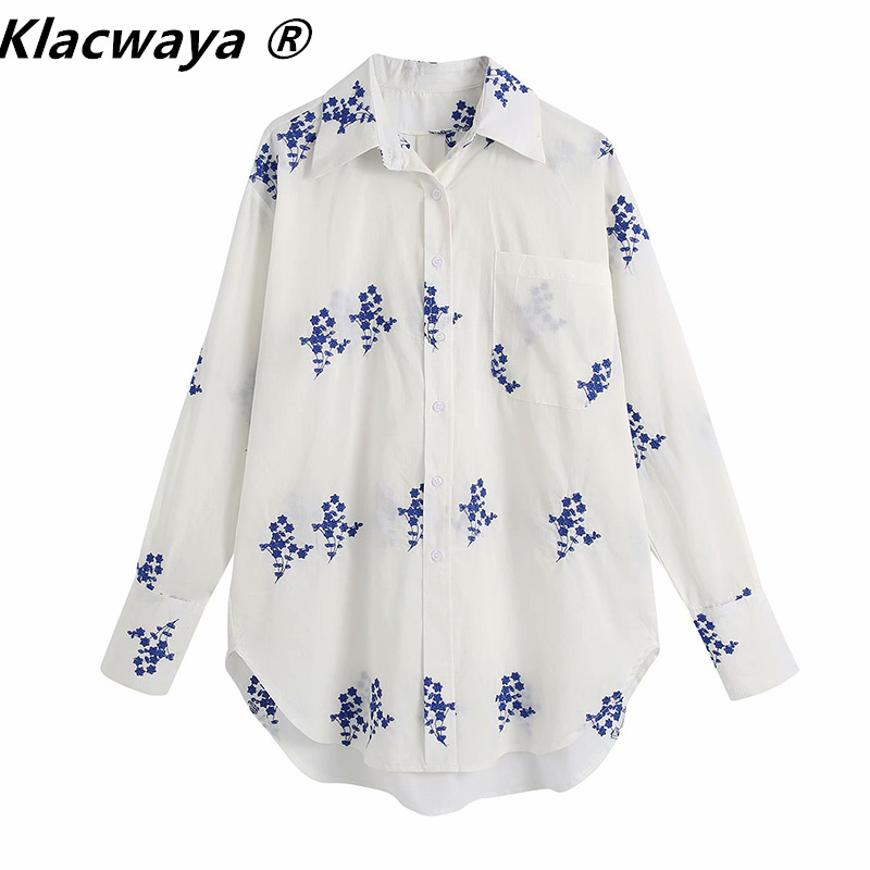 Women Vintage Pocket Patch Floral Embroidery Casual Smock Blouse Office Lady Breasted Shirts Chic Blusas Tops 210521, As shown
Women Vintage Pocket Patch Floral Embroidery Casual Smock Blouse Office Lady Breasted Shirts Chic Blusas Tops 210521, As shown