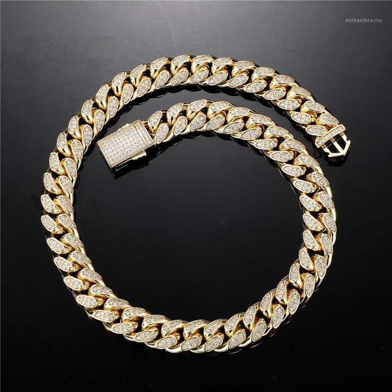 Chains Hip Hop 14MM Iced Out Miami Cuban Chain Box Buckle Cubic Zirconia Stones Necklace Men White Gold Plated Jewelry Choker
Chains Hip Hop 14MM Iced Out Miami Cuban Chain Box Buckle Cubic Zirconia Stones Necklace Men White Gold Plated Jewelry Choker