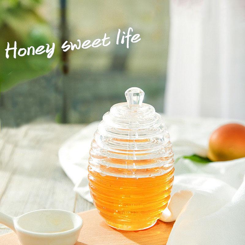 Honey Pot With Stirring Rod 265ml/245ml Jar Kitchen Storage Drop Bottles & Jars