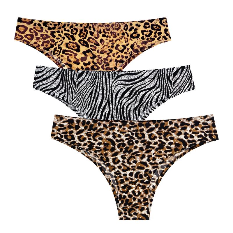 Women's Panties 3Pcs Fashion Sexy Seamless Underwear Leopard Ice Silk For Girl Bikini Cotton Crotch Comfort Transparent Lingerie
Women's Panties 3Pcs Fashion Sexy Seamless Underwear Leopard Ice Silk For Girl Bikini Cotton Crotch Comfort Transparent Lingerie