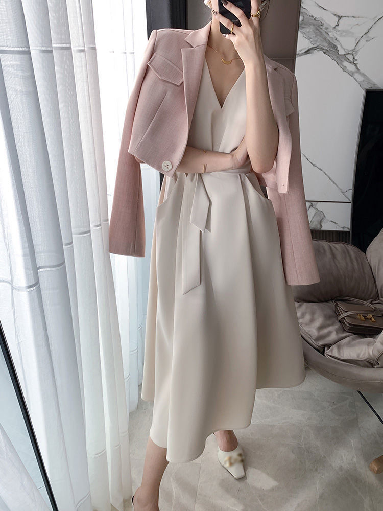 Elegant Slim Dress Women V-neck Short Sleeve Casual Midi Dress Office Lady Dress Korean Evening Party Summer Chic 210521