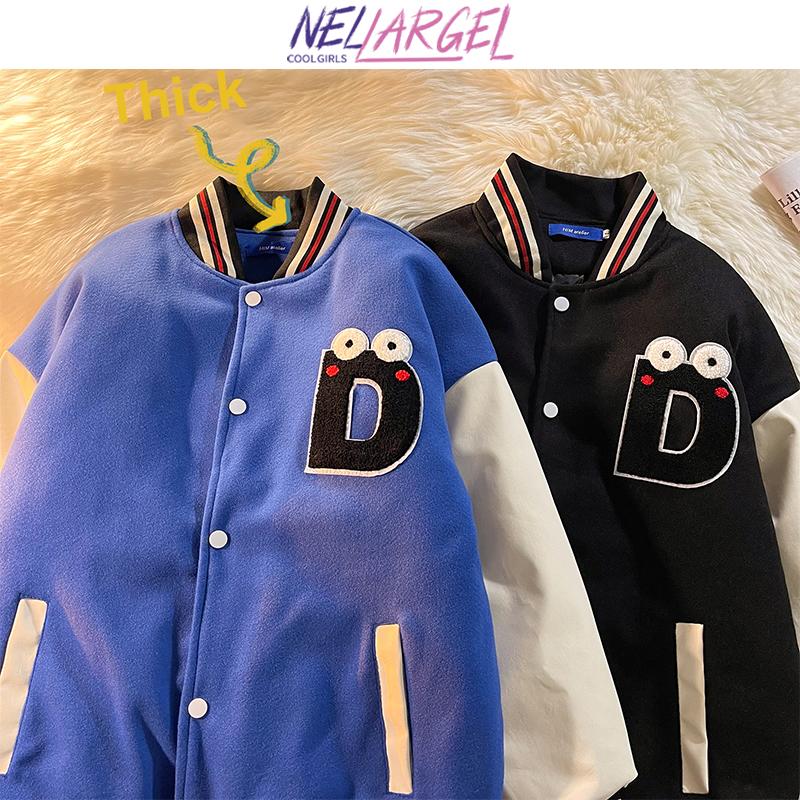 Women's Jackets NELLARGEL Women Kawaii Designer Winter 2021 Female Harajuku Thick Baseball Jacket Girl Black O-neck Korean Windbreaker, Black;brown
Women's Jackets NELLARGEL Women Kawaii Designer Winter 2021 Female Harajuku Thick Baseball Jacket Girl Black O-neck Korean Windbreaker, Black;brown