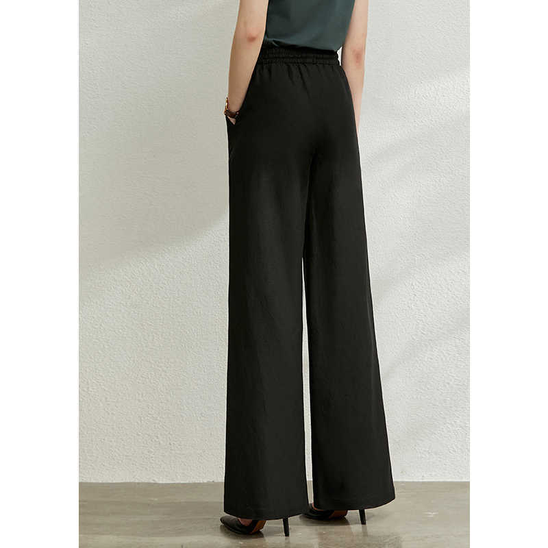 Summer Women Wide Leg Pants Fashion High Waist Solid Loose Elastic Casual Female Long 12040209 210527