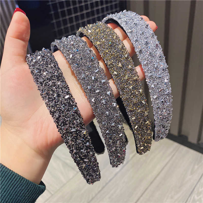 Shine manual Hair band female simple Korean wide side pressure hair temperament non-slip hair accessories headband hairpin