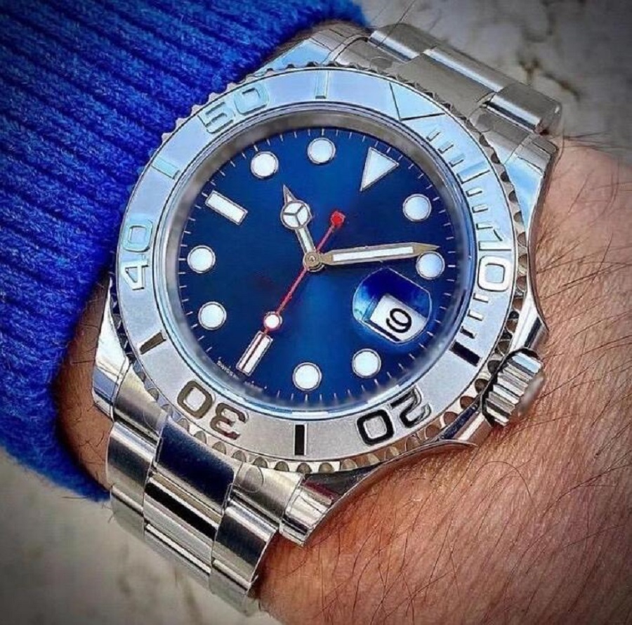Men's Watch Yacht Style 40mm Silver Dial Master Automatic Mechanical Sapphire Glass Classic Model Folding Buckle Clasp WristWatch, As picture
Men's Watch Yacht Style 40mm Silver Dial Master Automatic Mechanical Sapphire Glass Classic Model Folding Buckle Clasp WristWatch, As picture
