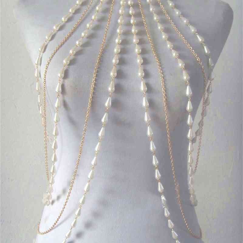 Fashion Women Sexy Full Silver Gold Body Necklace Chain Pearl Shoulder Slave Belly Belt Harness JEWELRY BC602
Fashion Women Sexy Full Silver Gold Body Necklace Chain Pearl Shoulder Slave Belly Belt Harness JEWELRY BC602