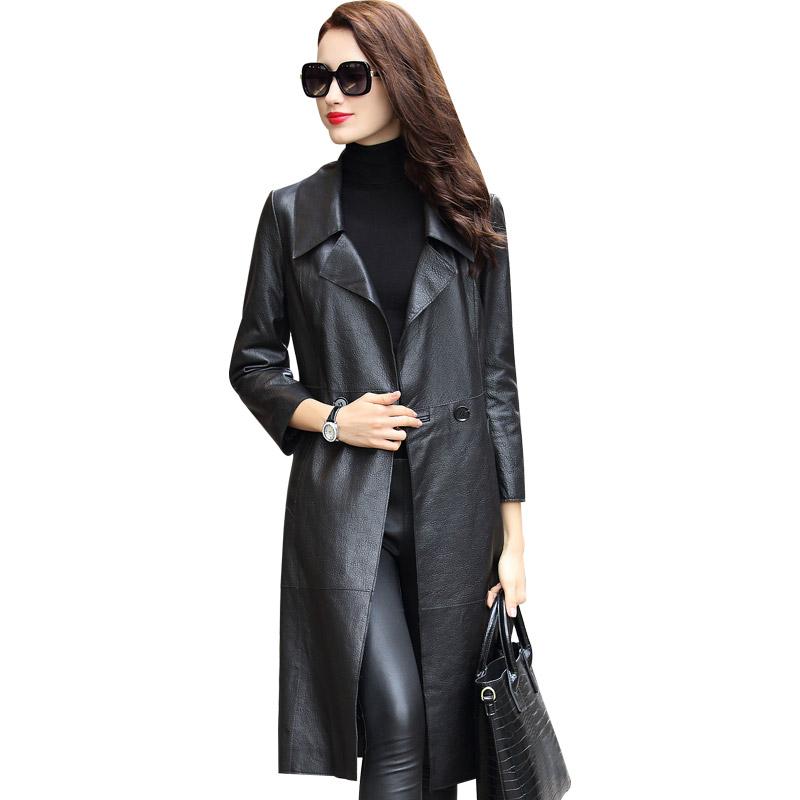 Women's Leather & Faux Twips 2021 Autumn/winter Leisure Fashion Sheep Trench Coat Closed Waist Contracted Female Long T738, Black
Women's Leather & Faux Twips 2021 Autumn/winter Leisure Fashion Sheep Trench Coat Closed Waist Contracted Female Long T738, Black