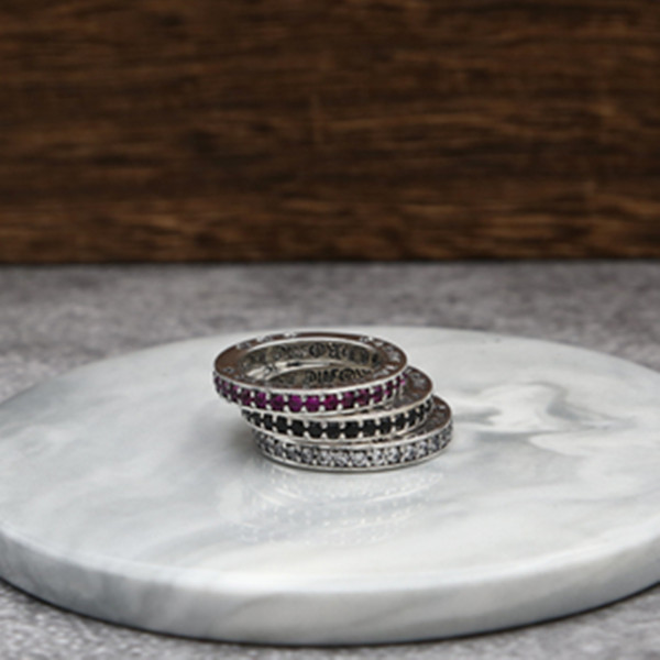 925 sterling silver cross band rings with stones American Europe antique handmade designer punk hip-hop Luxury jewelry accessories