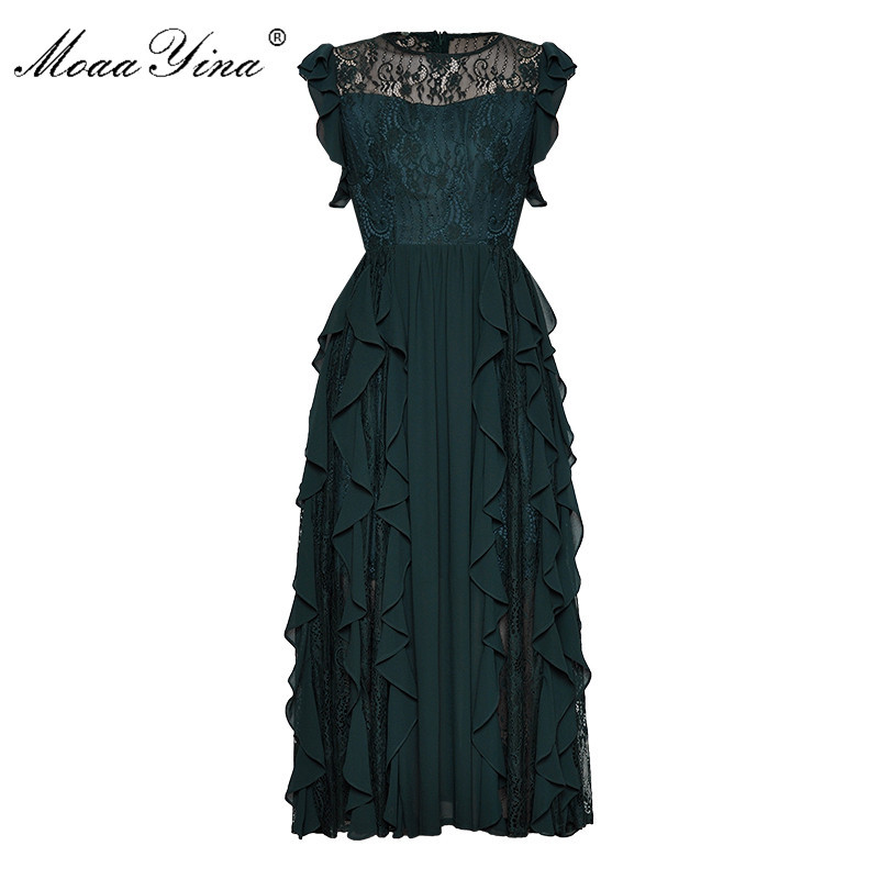 Moaa Yina Fashion Designer Runway dress Spring Summer Women Dress Lace Cascading Ruffle Sexy Elegant Party Dresses 210524, Army green
Moaa Yina Fashion Designer Runway dress Spring Summer Women Dress Lace Cascading Ruffle Sexy Elegant Party Dresses 210524, Army green