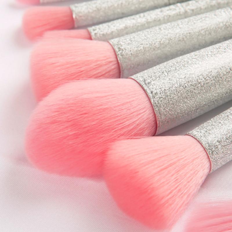 Makeup Brushes 10pcs Clear Rainbow Handle Make Up Cosmetics Eyeshadow Eyeliner Brow High Quality Brush