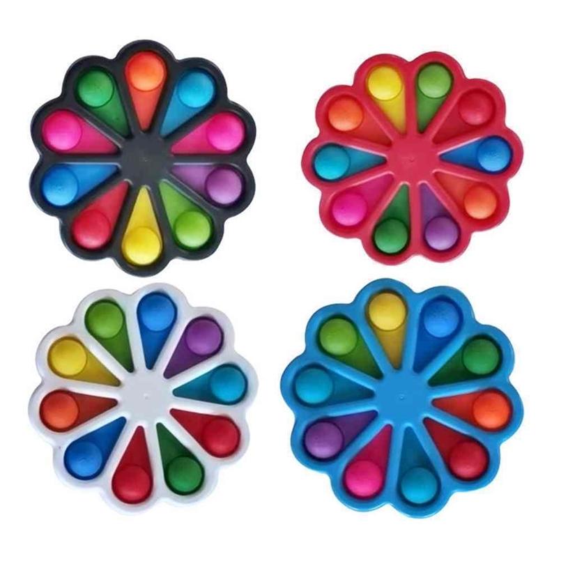 26 Styles Finger Fun Fidget Bubble Toys Push Simple Dimple Key Ring Sensory Squeeze Balls Keychain Unicorn Flower Butterfly