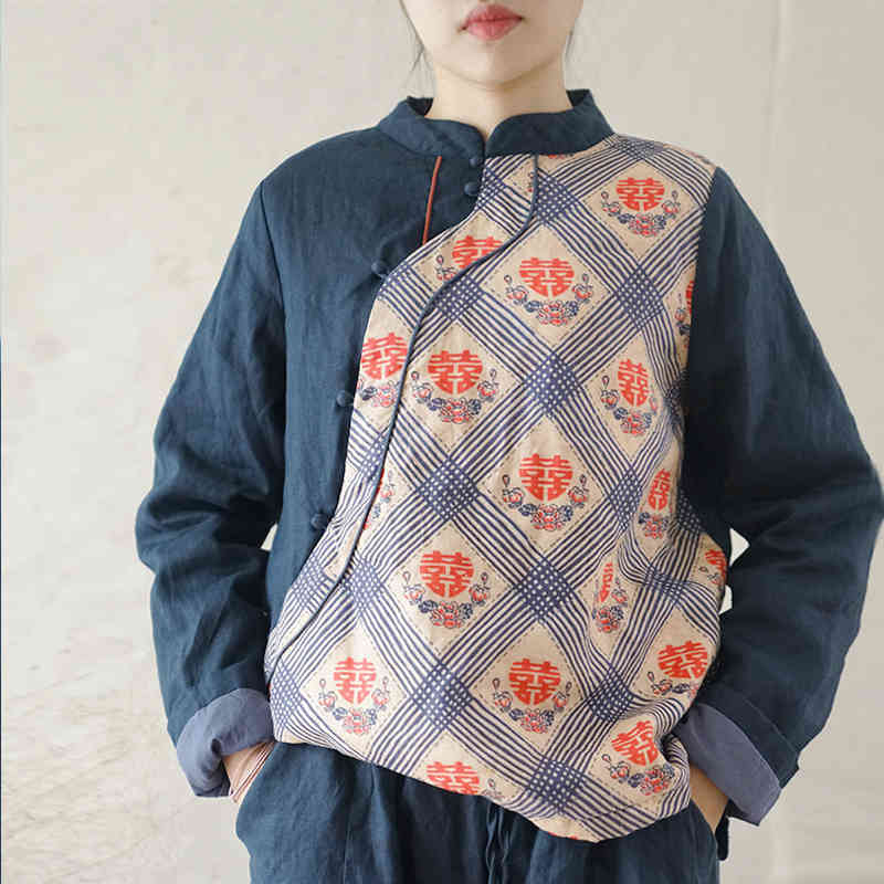 Johnature Women Chinese Style Shirts And Tops Stand Print Floral Cotton Linen Blouses Spring Thick Loose Female Shirts 210521, Navy blue
Johnature Women Chinese Style Shirts And Tops Stand Print Floral Cotton Linen Blouses Spring Thick Loose Female Shirts 210521, Navy blue