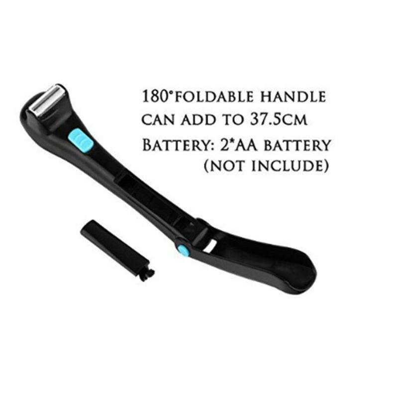 Electric Nose & Ear Trimmers Multifunctional Men's Back Hair Razor And Body Trimmer Foldable Long Handle Shaver