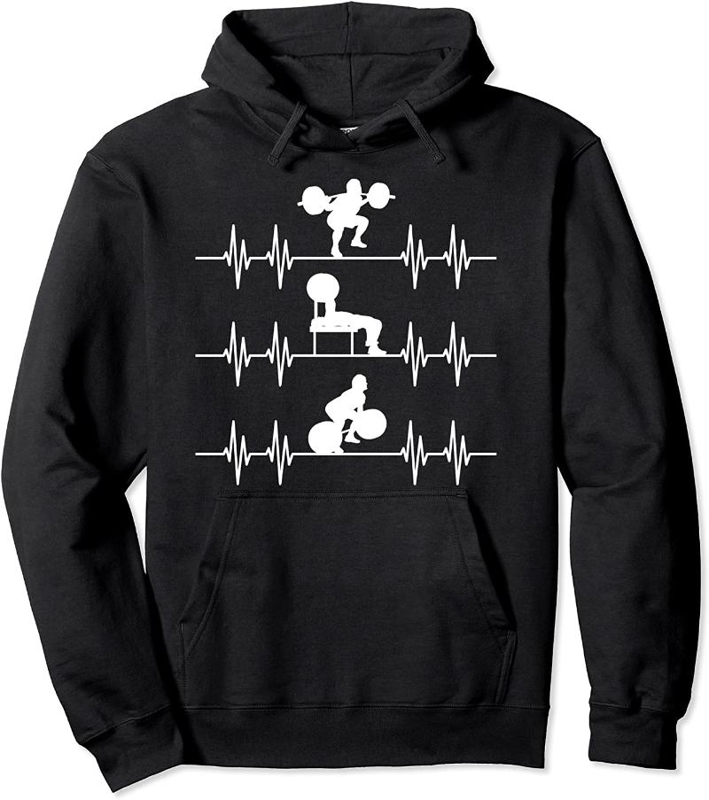 Men' Hoodies & Sweatshirts Squat Deadlift Heartbeat - Powerlifting Pullover Hoodie, Black
Men' Hoodies & Sweatshirts Squat Deadlift Heartbeat - Powerlifting Pullover Hoodie, Black