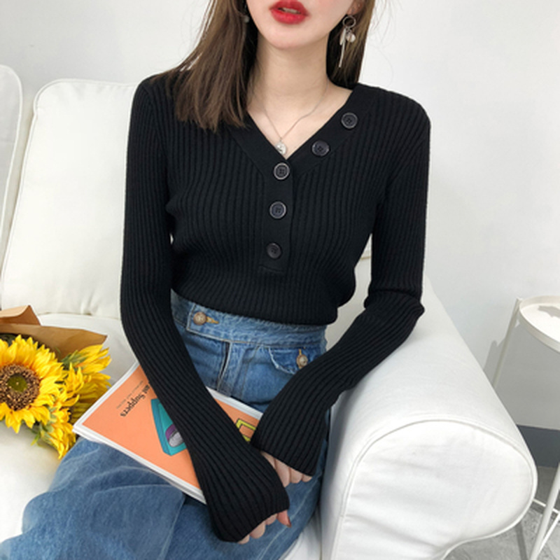 Sweet Sweater Cardigan Women Long Sleeve Sweaters Solid 10 Colors V-neck Button Autumn and Winter Gentle Women's Knitwear 10807 210506