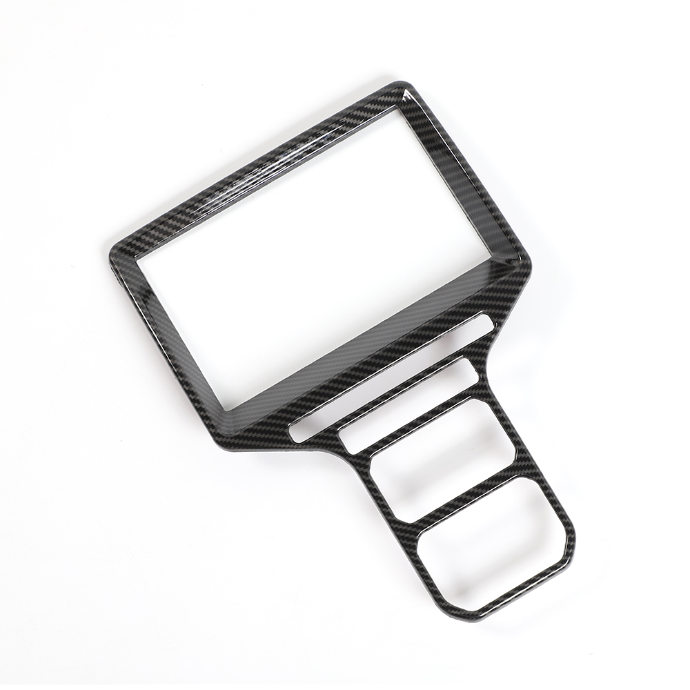 Carbon Fiber Center Console Panel Navigation Screen Cover Trim Bezel For Ford F150 Raptor 2009-2014 ABS 2PCS