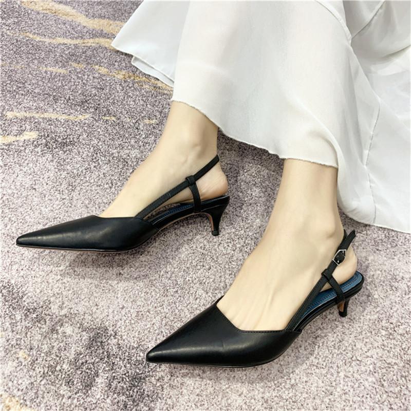 Sandals Wrap Toe Low Heels Beach High Quality Leather Kitten-Heel Runway Party Office Women Shoes Pointed Buckle Strap Pumps, Black 4cm
Sandals Wrap Toe Low Heels Beach High Quality Leather Kitten-Heel Runway Party Office Women Shoes Pointed Buckle Strap Pumps, Black 4cm