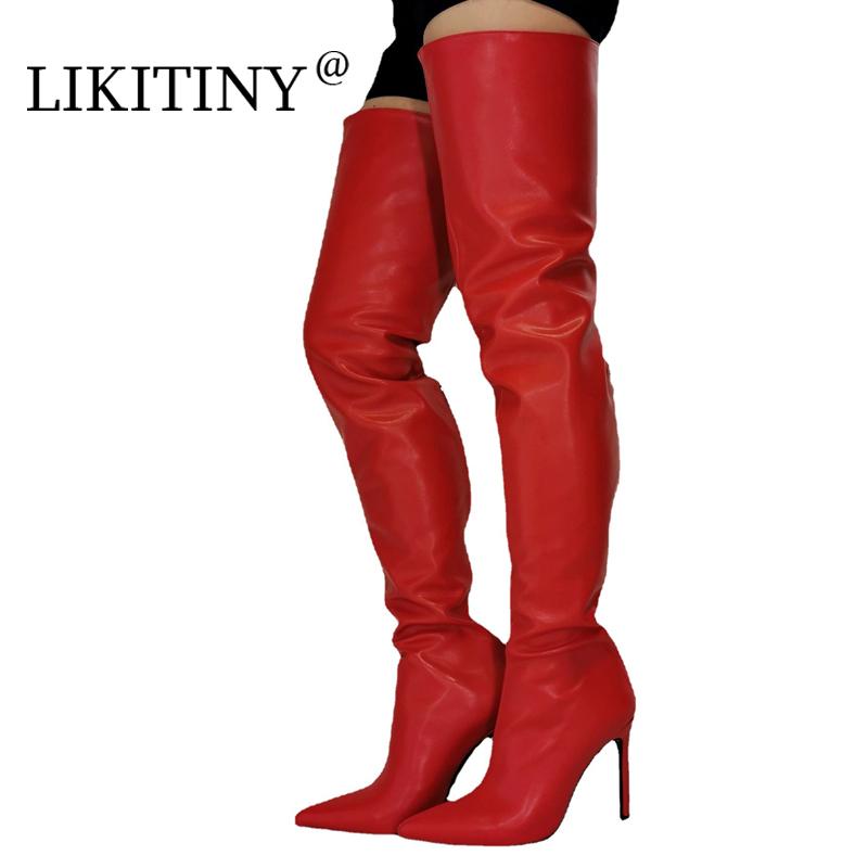 Boots LIKITINY 2021 Winter High Heels Stilettos Pointed Toe The Sleeve Women's Shoes Sexy Black Red Over Knee 47
Boots LIKITINY 2021 Winter High Heels Stilettos Pointed Toe The Sleeve Women's Shoes Sexy Black Red Over Knee 47