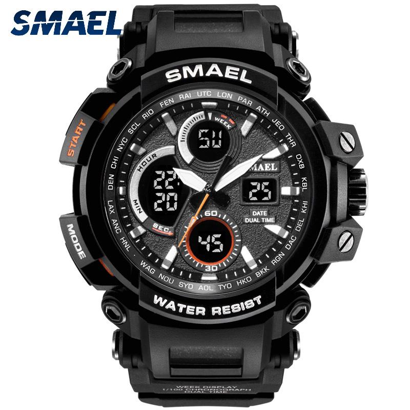 Wristwatches SMAEL Brand Men Sports Watches Fashion Chrono Men's Waterproof Quartz LED Digital Watch Man Military Clock Relogio Masculino, Red
Wristwatches SMAEL Brand Men Sports Watches Fashion Chrono Men's Waterproof Quartz LED Digital Watch Man Military Clock Relogio Masculino, Red