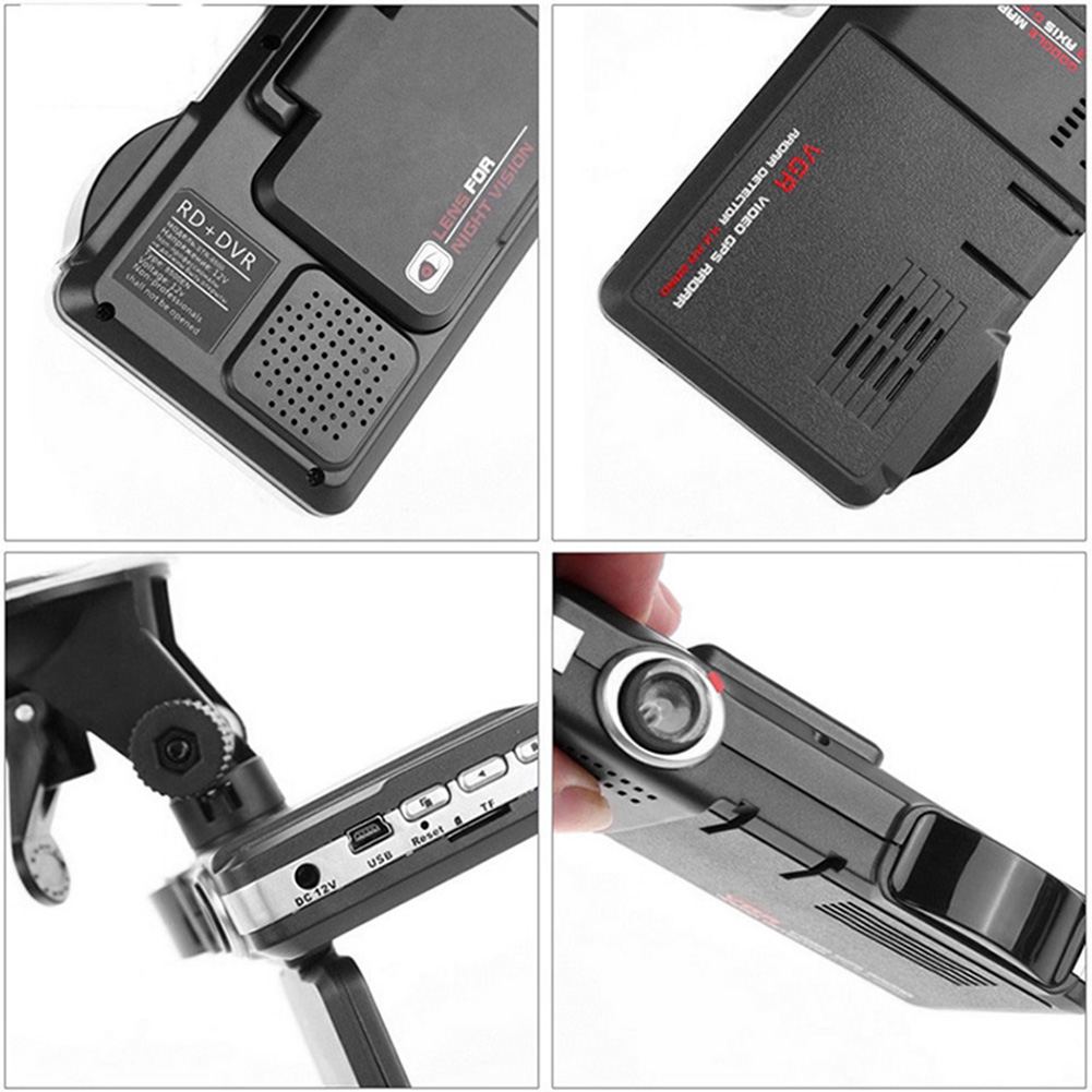 Car Radar Detector Tool English Russian Voice Alarm 2 in 1 Radar-Detectors DVR Camera