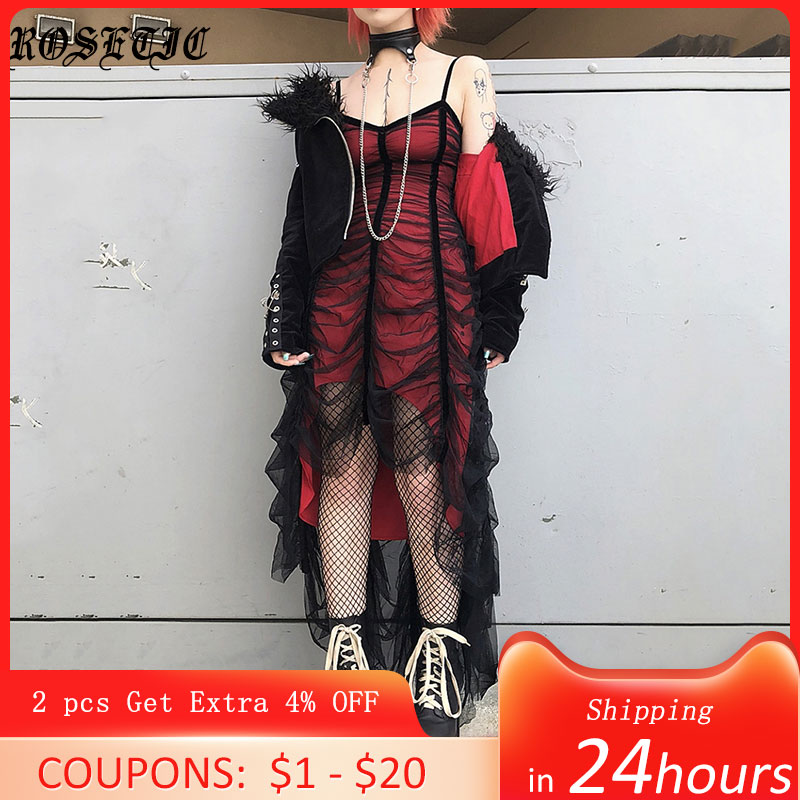 Rosetic Gothic Mesh Pleated Sexy Strap Dress Women Dark Girl Summer Red Black Irregular Patchwork Designer Long Dresses 2021, Purple
Rosetic Gothic Mesh Pleated Sexy Strap Dress Women Dark Girl Summer Red Black Irregular Patchwork Designer Long Dresses 2021, Purple