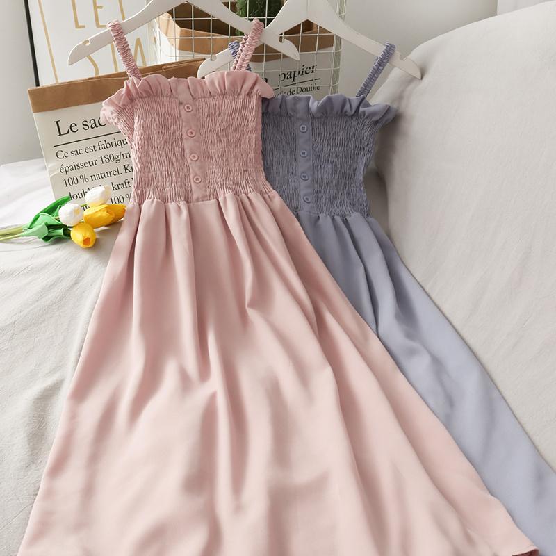 Casual Dresses Women Summer Dress 2021 Design Sleeveless Strapless Elastic Buttons Solid Pleated Party
Casual Dresses Women Summer Dress 2021 Design Sleeveless Strapless Elastic Buttons Solid Pleated Party