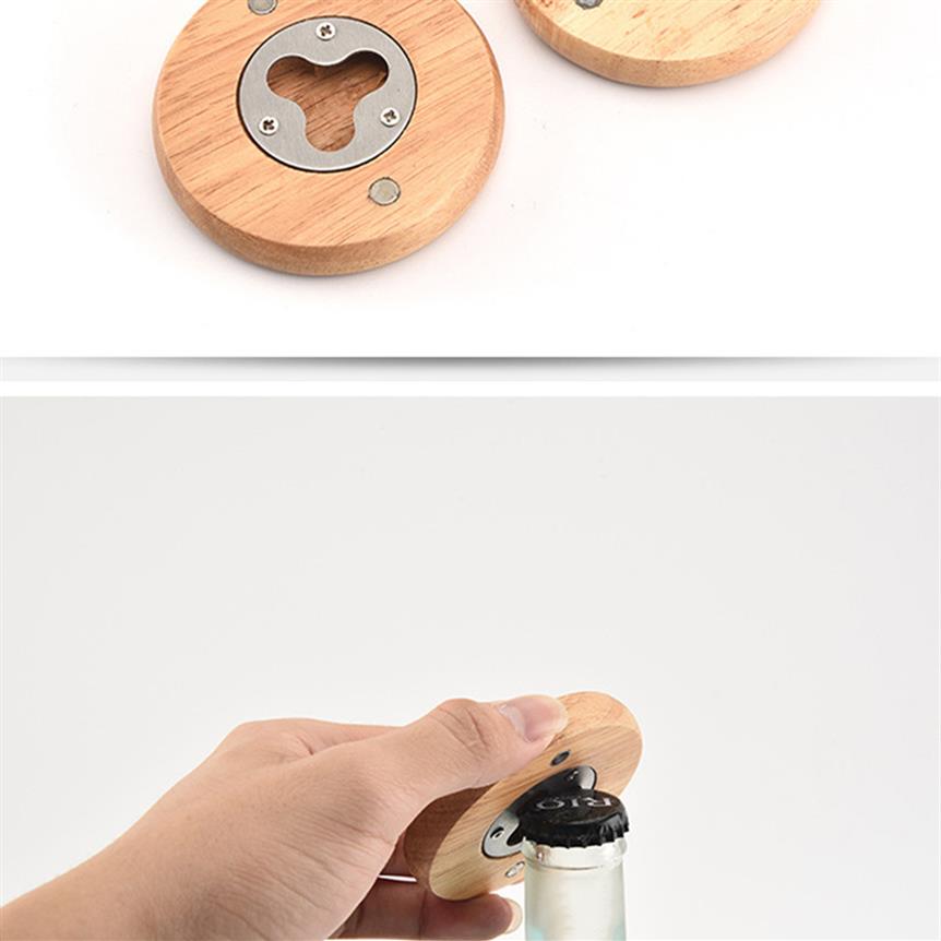 Party Favor Wood Bottle Opener Support Personalized Logo Custom Name Date Refrigerator Magnet Wedding Favors And Gifts For Guests54424524
