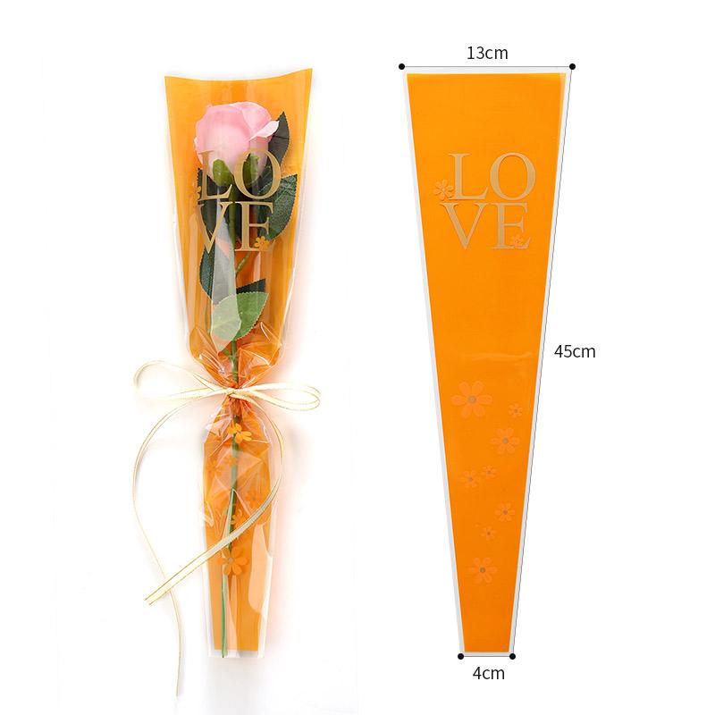 Gift Wrap 100PCS Half Clear Waterproof OPP Plastic Flower Sleeves Wrapping Bags For Single Rose Packaging With Love Printing
Gift Wrap 100PCS Half Clear Waterproof OPP Plastic Flower Sleeves Wrapping Bags For Single Rose Packaging With Love Printing