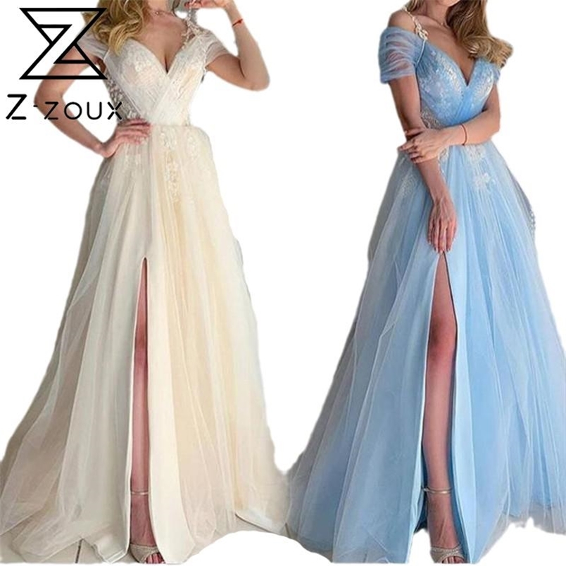 Women Dress Temperament Lace Wedding Party Slash Neck Off Shoulder Evening es Long Plus Size Maxi es 210513
