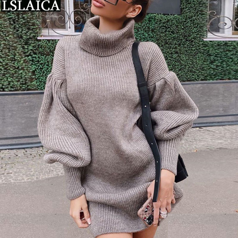 Woman Sweaters Turtleneck Lantern Sleeve Pullovers Female Long Sweater Autumn Winter Solid Casual Loose Knitted Tops 210520, Black
Woman Sweaters Turtleneck Lantern Sleeve Pullovers Female Long Sweater Autumn Winter Solid Casual Loose Knitted Tops 210520, Black